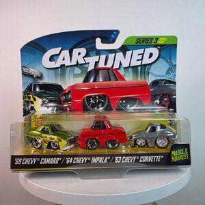 Car-Tuned Series 3 Triple Pack Diecast Metal Set 69 Chevy Camaro 64 Chevy Impala